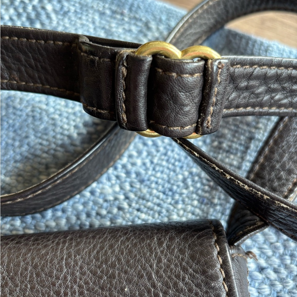 Vintage Coach Brown Pebbled Leather Flap Crossbody Bag USA Made Sonoma 4919 - Picture 11 of 13